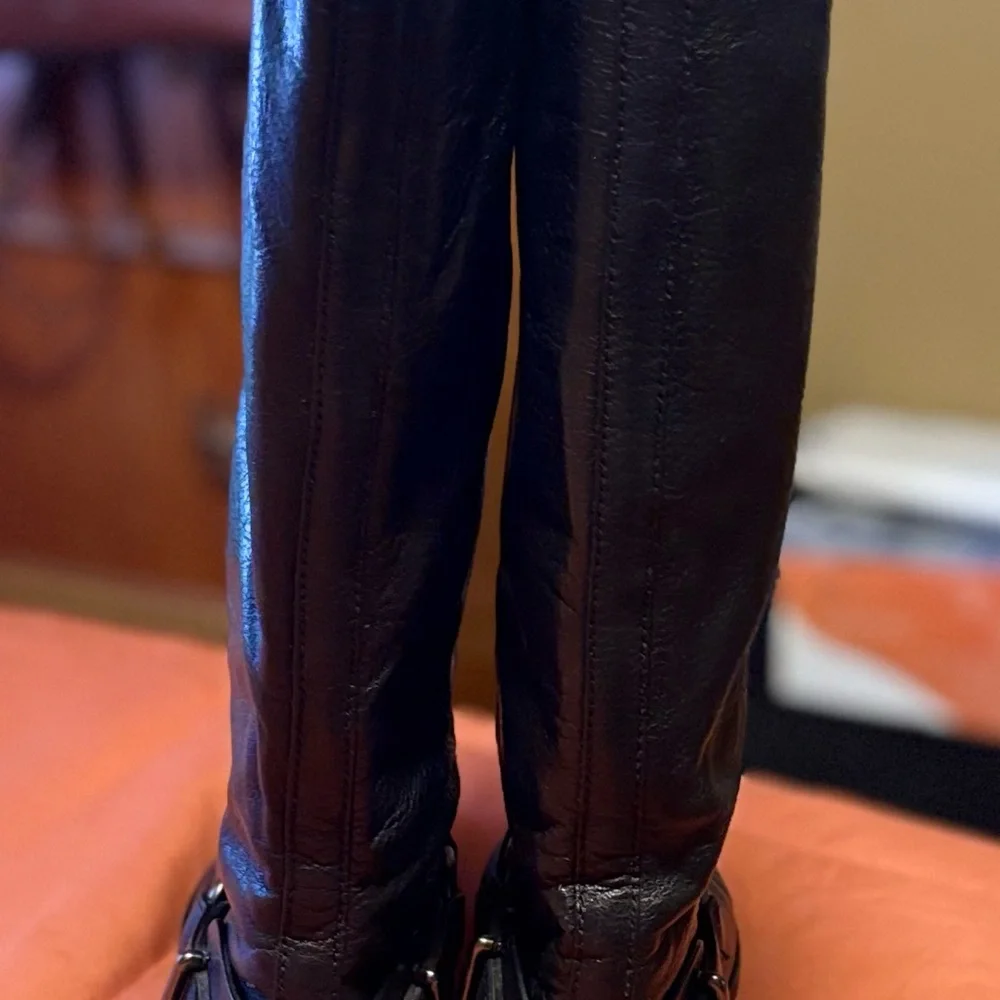 Coach Natale Beautiful Black Knee-High Leather Riding Boots - Picture 6 of 7